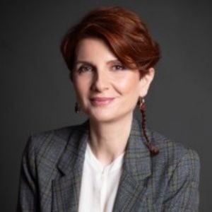 Ana Nakashidze speaking at Connected World KSA