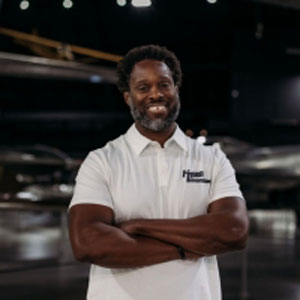 Onome Scott-Emuakpor speaking at Aerospace Tech Week Americas