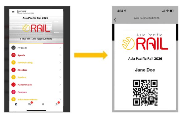 Generate your Asia Pacific Rail 2026 QR code for onsite badge collection