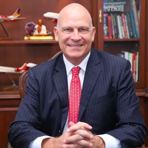 Campbell Wilson speaking at Aviation Festival Asia