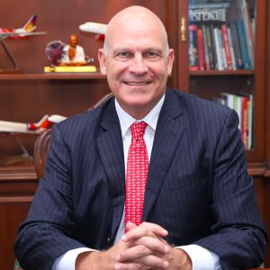 Campbell Wilson speaking at Aviation Festival Asia